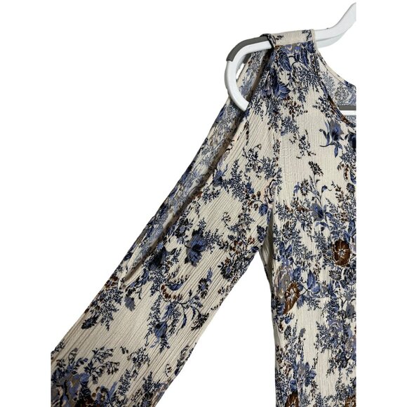 American Eagle Floral Cold Shoulder Top S Boho Cottagecore Feminine - Picture 5 of 11